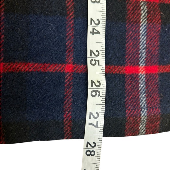 VTG Y2K LAUREN RALPH LAUREN 100% Wool Tartan Plaid Shacket Women Large Red Navy - Picture 9 of 9